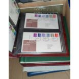 GB: a part collection in 5 various albums to include 1d red plates (QV), QEII mint blocks,