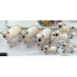 Seven various Beswick sheep, 3 x 935, 2 x 937 and 2 x 936