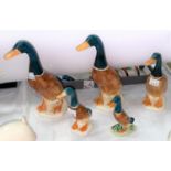 A group of five Beswick graduating mallard ducks, number 756.