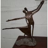 A modernist bronze group, 2 dancers, height 41cm