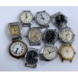 A selection of various vintage gent's watches from the 1940 & 39's and later