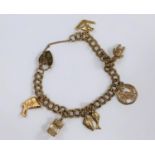 A gold charm bracelet