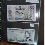 An RBS £20 note, Queen Mother, 2000 and a group of other bank notes of interest