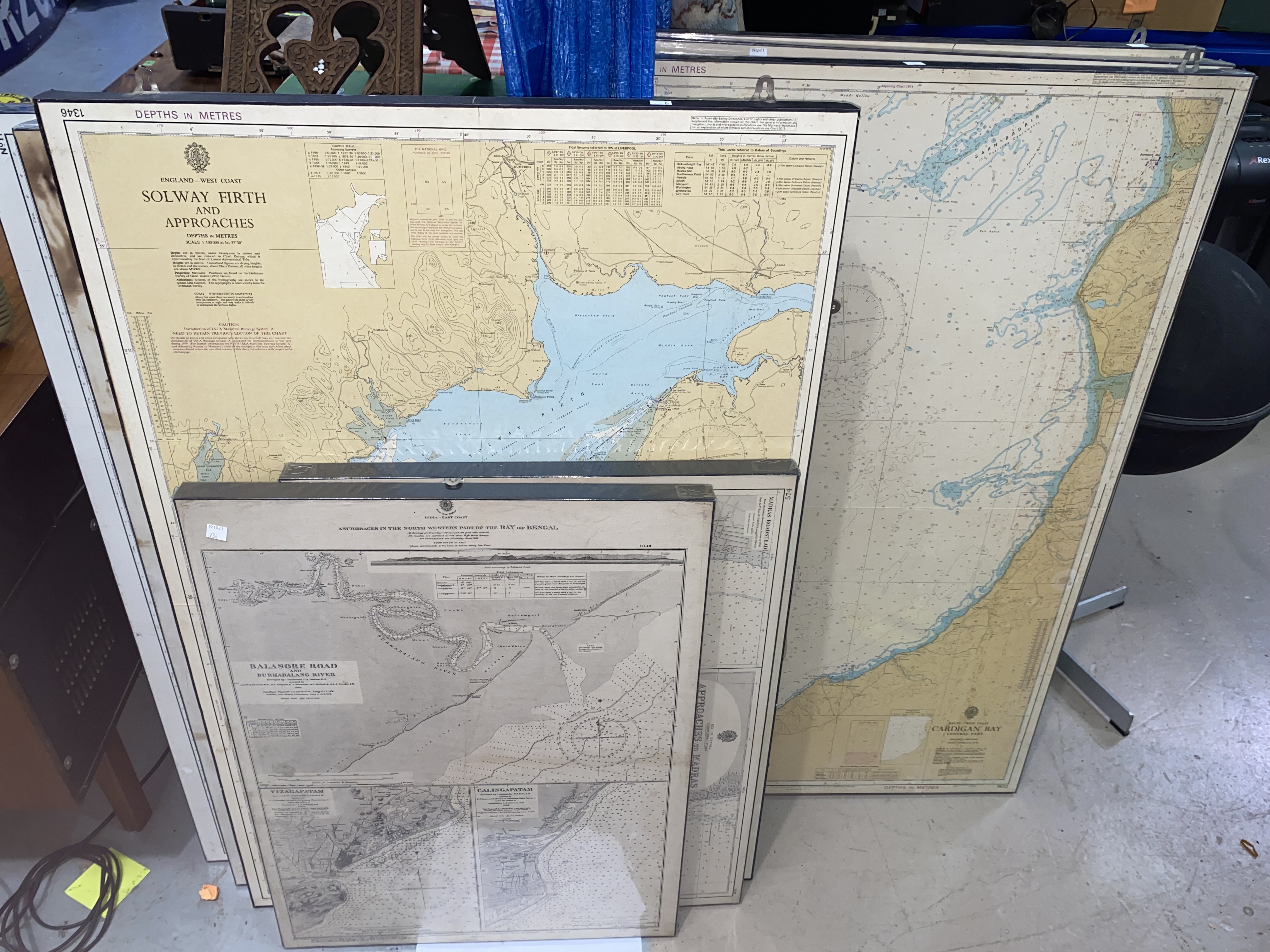 A 1960's mounted marine map of Ireland's South Coast, Valentia to Cork, 70cm x 120cm; 4 West Coast - Image 2 of 2