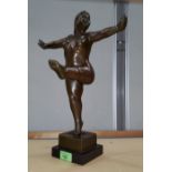 After Botreo bronze of female nude dance on square marble plinth, with signature and stamp, height