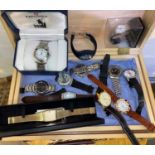 A selection of gents quartz wristwatches, including an Accurist, Swiss Explorer etc