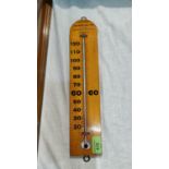 A Factory Thermometer, Factories Act, 1961, polished wood, 36cm