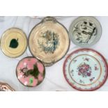 Three Japanese ceramic dishes, a Chinese export plate (a/f), another plate