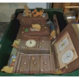 A collection of Border Fine Arts groups, 'Classic Pooh': clock; miniature chests; etc.