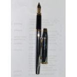 A Cross fountain pen and ball point pen with gilt highlights