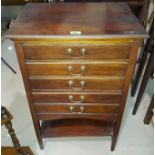 An Edwardian 5 drawer music cabinet, 53cm