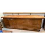 An imposing German Art Deco burr walnut sideboard with 5 doors, raised pediment back and plinth