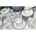 A continental Thomas white with silver boarder part dinner and tea service