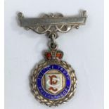 A hallmarked silver and coloured enamel Masonic Medallion, Castle Lodge 3378 "Justice Truth