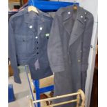 An RAF wool uniform 1954 and a similar green coat.