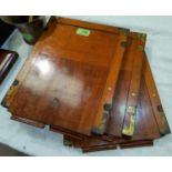 Three 19th century brass mounted mahogany photographic plate holders, full plate size 250 x 200mm