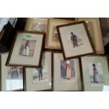 A selection of Victorian Dickens characters prints; other pictures and prints