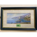 M.GIANNI - A Neapolitan School gouache, Bay of Naples with fishermen, signed 10 x 21cm, framed