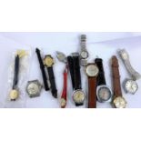 A vintage gents Oris wristwatch and a selection of various other similar watches