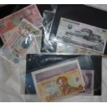 A selection of bank notes to include GUERNSEY £5 2000, and others including China