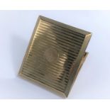 A 1930's 9ct gold cigarette case, clasp at fault, 112gms gross, with leather case.