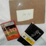 GEORGE BEST, MUFC autograph on a slip of paper; 1967 World Cup Souvenir diary, another diary both