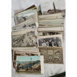 A collection of early 20th century picture postcards including seaside views mostly with stamps,