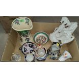 A selection of china, continental pottery etc including Mason's, Mintons and other decorative china