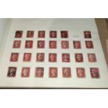 GB: a collection of stamps in album QV-GVI, including 1d block 4 x 2d Blue, 1d red plates, high