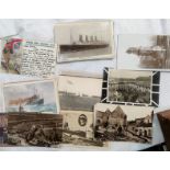 A collection of postcards, mainly WWI interest, 40 cards, 10 unused cards RMS Mauretania