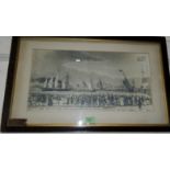 An early 20th century photographic etching of the ' Arrival of the Great Western Steam Ship off