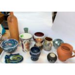 A selection of studio pottery etc