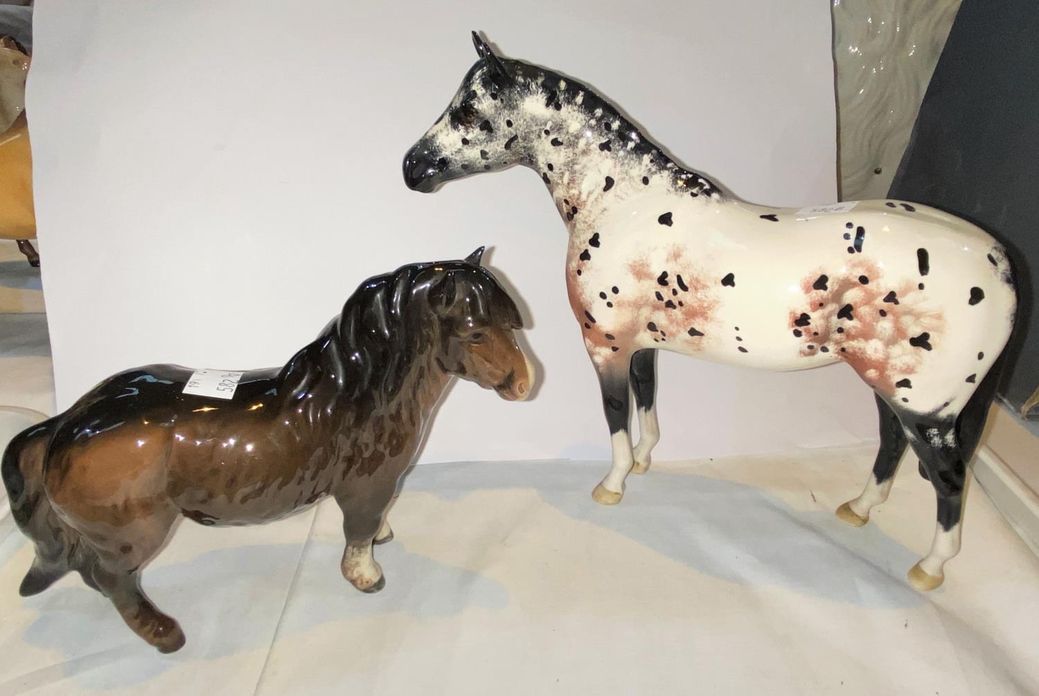 Two Beswick horses: an Appaloosa Stallion 1772 and a Shetland Pony 1033