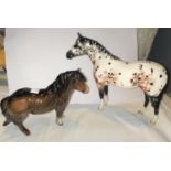 Two Beswick horses: an Appaloosa Stallion 1772 and a Shetland Pony 1033