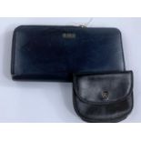 Leather purses: One large navy blue Biba ladies purse and a small black Antonini Italian calf