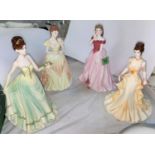 Four Coalport figures