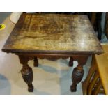 A mahogany occasional table with bulbous legs and a 1950's rectangular tea trolley