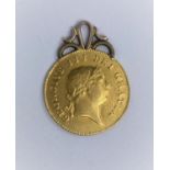GB: a George III Half Guinea, 1809 with gold jewellery mount