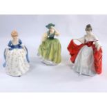 3 Royal Doulton figures of ladies - Alison HN2336, Buttercup HN2309, Sara HN2265