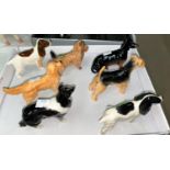 Seven various minature Beswick dogs, Collie etc.