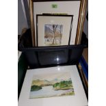 A pair of artist signed limited edition prints "Loch View", "Nature Trail" and other watercolours