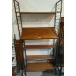 A single unit Ladderax wall unit with side racks, height 201cm, two shelves depth 36cm, two