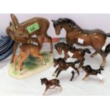 A selection of Beswick and other china animals