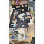 An unsorted quantity of stamps