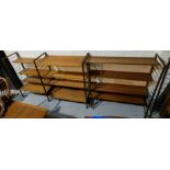 A set of Ladderax wall units, having four side pieces, height 110cm and 12 shelving sections, 3