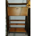 A mid 20th century teak 'Ladderax' single wall unit having drop front section, two deep and two