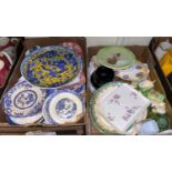 A Chinese dragon plate 31cm and a selection of other decorative plates