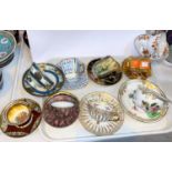 Ten decorative 19th/20th century cabinet cups and saucers