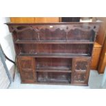 An early 20th oak dresser back