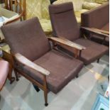 A large, high back Guy Rogers Manhattan design, reclining armchair and two low back 1960's Guy